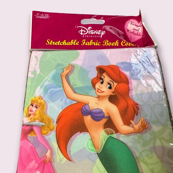 Disney Princess Stretchable Fabric Book Cover Ariel Rupunzel Snow White Belle - Picture 2 of 4
